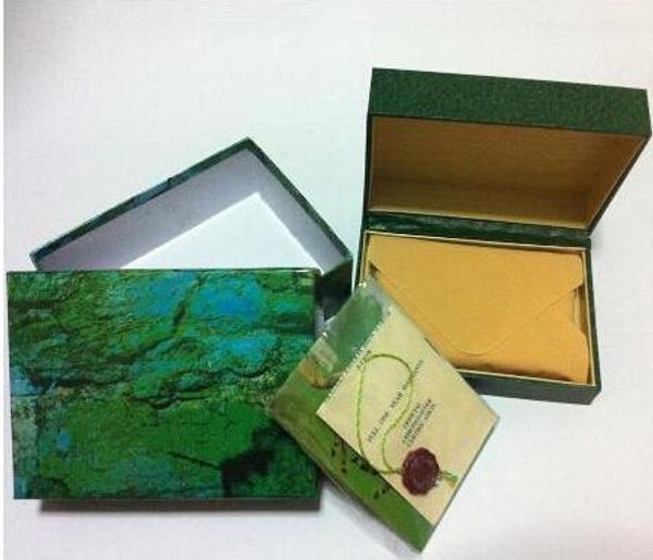 

watches box green leather watches booklet card tags and papers in english 001, Black;blue