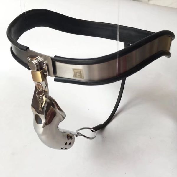

stainless steel men chastity belt cock ring chastity cage device new style arc waistline cock cage toy for man