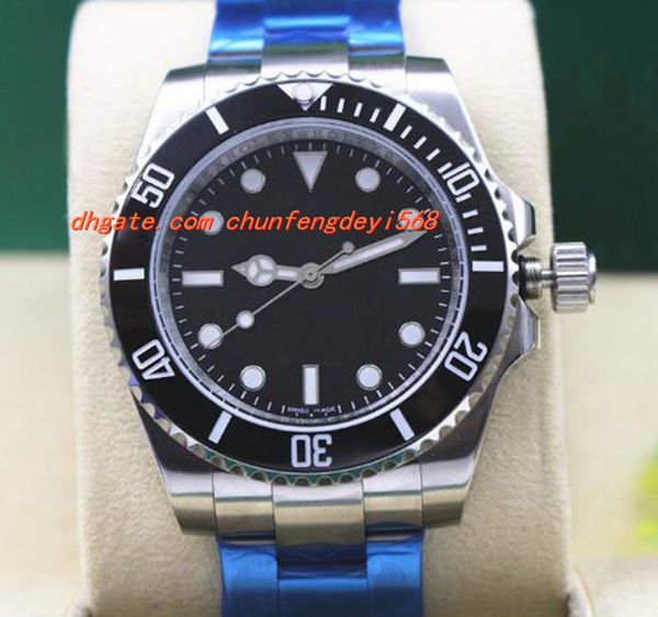 

luxury wristwatch no-d 114060 mens stainless steel black ceramic bezel 40mm automatic mechanical men watches new arrival, Slivery;brown