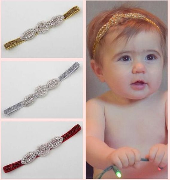 

beautiful crystal crown baby kids hair band princess headwear diamond bridal soft prom fabric headband for baby yh640, Slivery;white