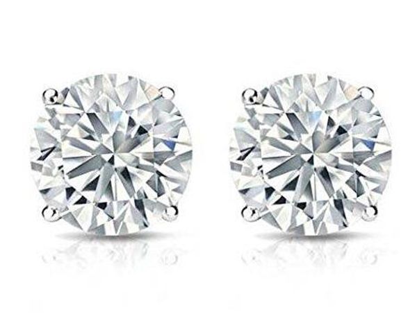 

2CT Чарльз Colvard муассанит 14k белое золото серьги