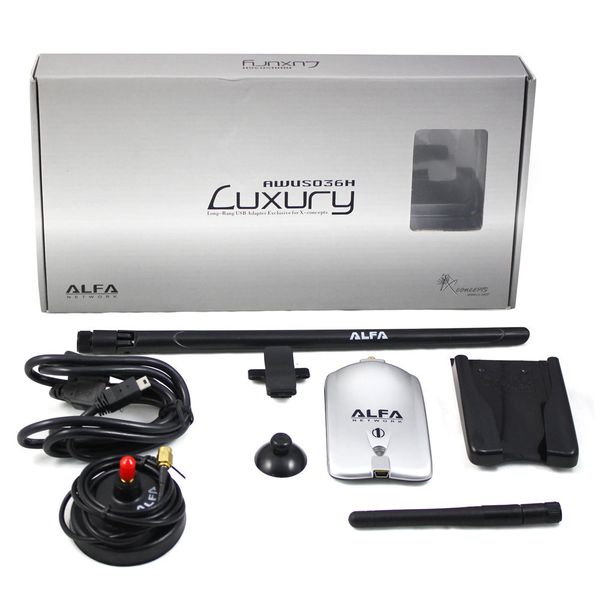 

2.4 ГГц 150 Мбит / с Альфа AWUS036NH высокой мощности USB WIFI адаптер RT3070 2+8dBi антенна