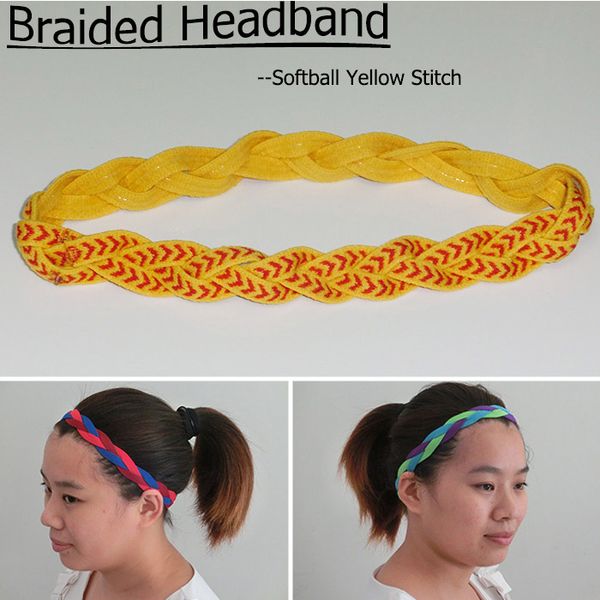 

customized women's braided mini sport headband, Silver