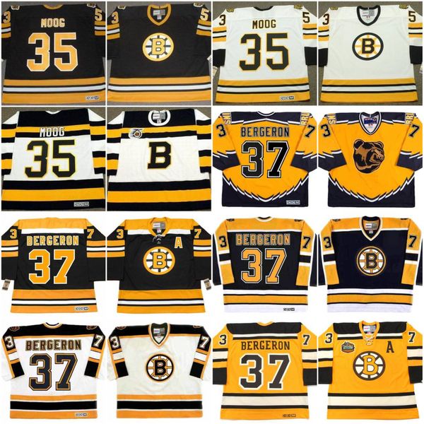 

Boston Bruins Jersey 35 ANDY MOOG 1990 37 PATRICE BERG ERON 40 TUKKA RASK 41 JASON ALLISON 42 PJ STOCK 2002 Vintage Hockey Jerseys