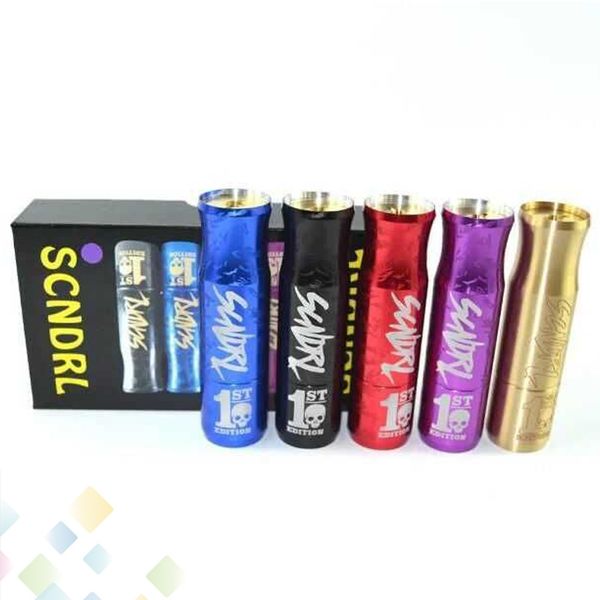 

Newest Scndrl Mod with Magnetic button Deep engravings fit 18650 battry SCNDRL E Cigarette 510 thread Colorful DHL Free