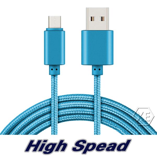

High Speed 1M 2M 3M 6ft 10ft Metal Housing Braided Micro USB Cable Durable Tinning Charging USB Type C Cable for S8 S9 Android Smart Phone