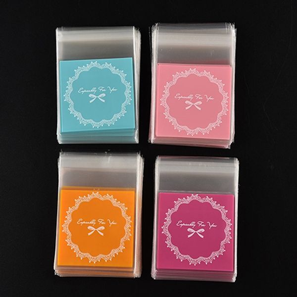 

wholesale- 100pcs bowknot self adhesive bags diy cookie candy package cellophane gift bag