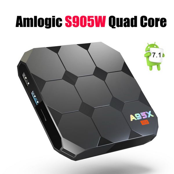 

Amlogic S905W A95X R2 Android 7.1 TV BOX 2GB 16GB Quad Core LCD Display HD 4K 3D WiFi Media Player IPTV Boxes Better S905X X96 Mini+