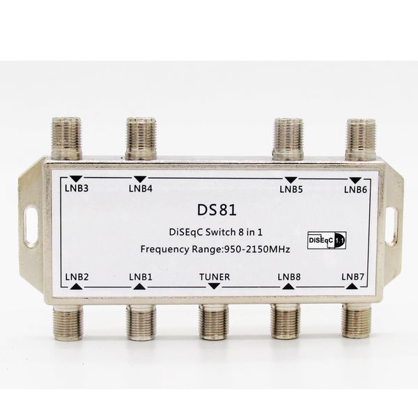 2017 venda quente S81 8 em 1 Sinal de Satélite DiSEqC Interruptor LNB Receptor Multiswitch tv reciver