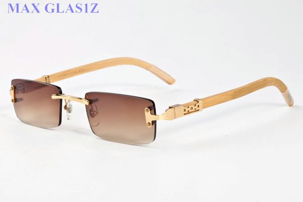 

2020 new arrive summer fashion sports rimless sunglasses for mens women outdoor vintage wooden glasses stand with box lunettes gafas de sol, White;black