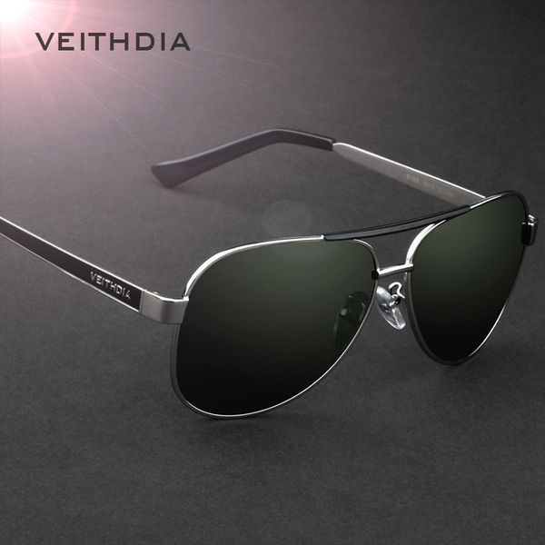 

veithdia brand designer polarizerd sunglasses men glass mirror green lense vintage sun glasses eyewear accessories oculos 3152, White;black