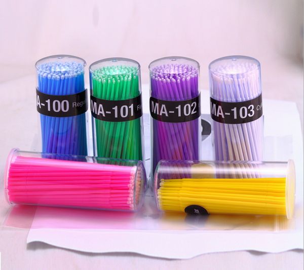 

disposable micro applicators eyelash glue brush ultrofine cotton stick tooth applicators standard handles ( 400 pcs/lot