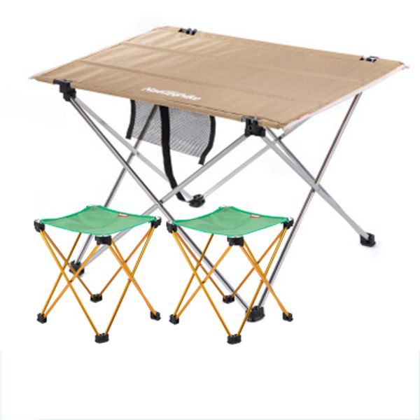 

wholesale- nh15d012-m combination packages khaki small table 2 upgrade green folding chair outdoor table fishing leisure chairs