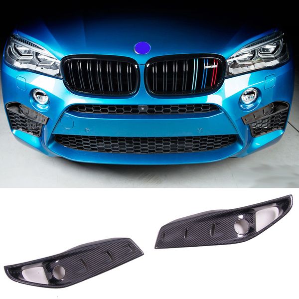 

волнистые стиль углеродного волокна фронт верхние сплиттеры вставки, пригодный для bmw f85 x5m f86 x6m