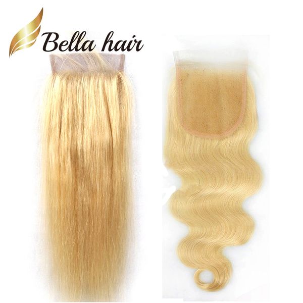 

Bella Hair® 10A #613 Blonde Lace Closure with Baby Hair Straight Brazilian Human Hair Top Closure 4*4 Lace Blonde Body Wave