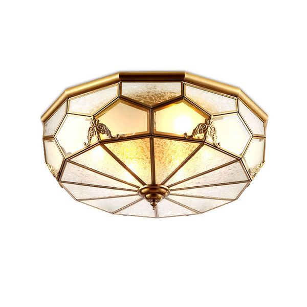 

Европейские медные потолочные светильники для спальни Classic Glass Shade Балкон Крыльцо