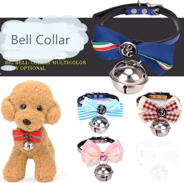 Venda quente Coleira de Cachorro Animais de Estimação Suprimentos Big Bell Bowknot Bonito Colar Colares Perfeito Para Cães Gatos Decoração Acessórios S / L Tamanhos Disponíveis