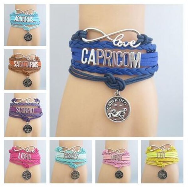 

brand new constellation friendship bracelet men and women bracelet fb160 mix order 20 pieces a lot charm bracelets, Golden;silver