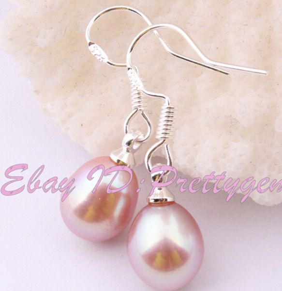

fine pearls jewelry beautiful natural sea purple pearl dangle earring 925 silver