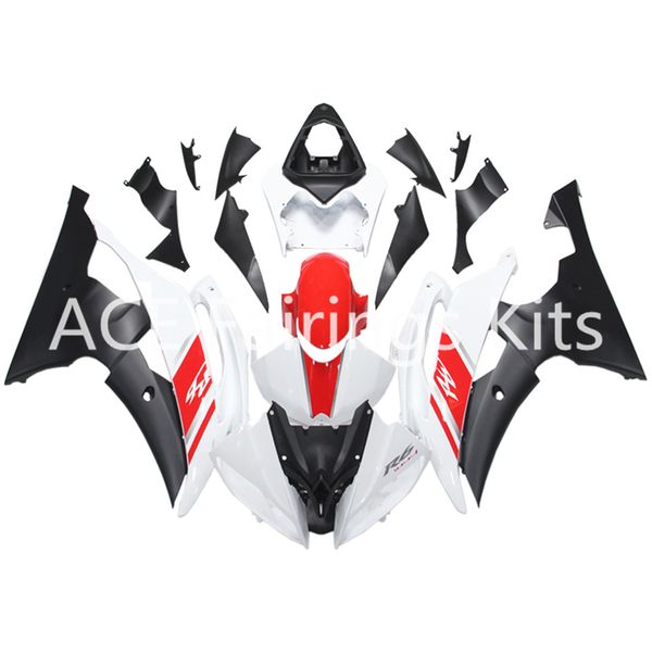 3 regalo Nuove carenature per Yamaha YZF-R6 YZF600 R6 08 15 R6 2008-2015 Kit carenatura moto in plastica ABS per carrozzeria Bianco rosso Stile nero vv19