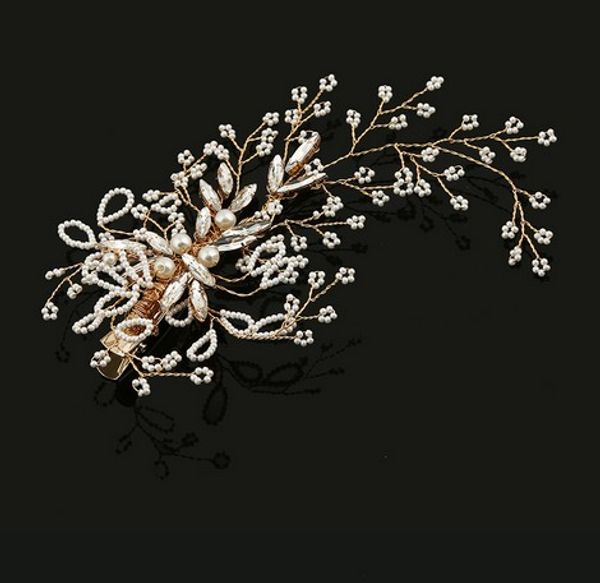 2019 New Bridal Hair Accessories 18k Gold Plated Fresh Water Pearl