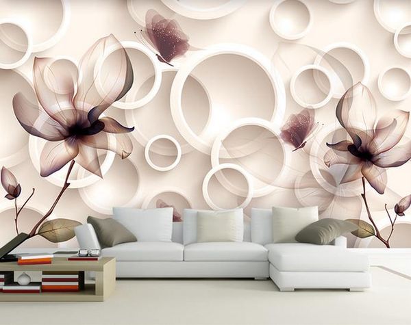 Magnolia flor FONDO DE TV papel tapiz 3D murales para sala de estar papel tapiz para paredes 3 d para sala de estar