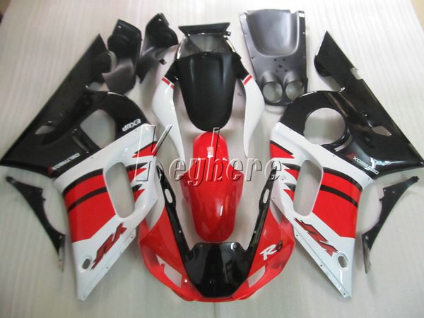 Kit carenatura in plastica ABS per Yamaha YZR R6 98 99 00 01 02 carene carrozzeria rosso bianco nero YZF R6 1998-2002 HT52