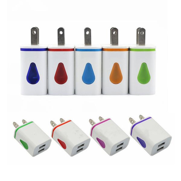 

light up led dual usb ports home adapter ac us eu plug wall charger for smartphone