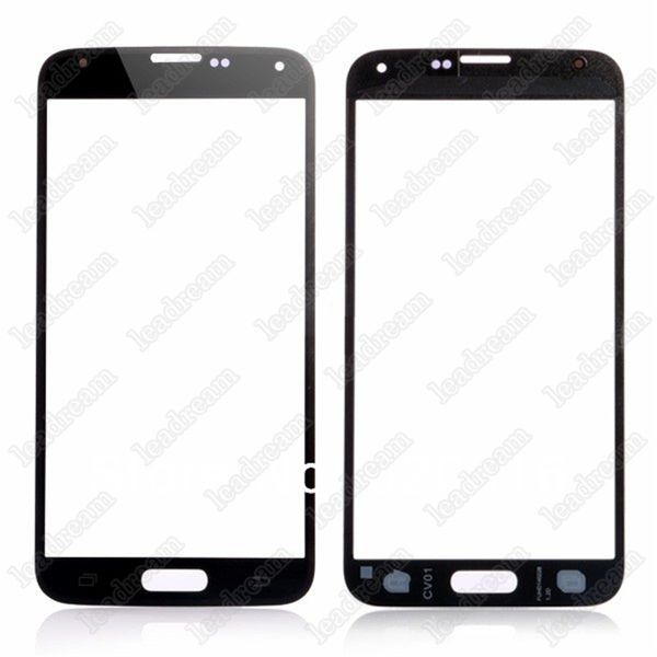 Sostituzione vetro touch screen anteriore esterno di alta qualità per Samsung Galaxy s5 i9600 nero bianco blu
