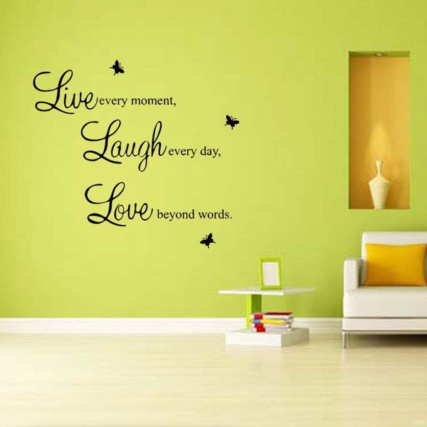 Live Laugh Love Vinyl Wall E Stickers Personality Decals Removable Art Bedroom Sitting Room Decor Diy Sticker Es