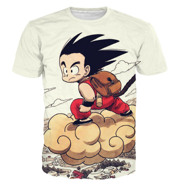 

cute kid goku fly prints tshirts tees men women funny anime t shirts classic dragon ball z super saiyan 3d t shirt harajuku tee, White;black