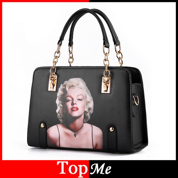 

wholesale-marilyn monroe pattern women bags lady handbags brand design cross body zipper shoulder bag female messenger envelope tote bags
