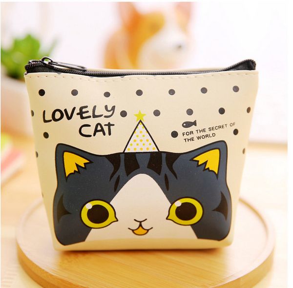 

kids lovely cat money clips factory price purse wallet large capacity card case drop shipping, Red;black