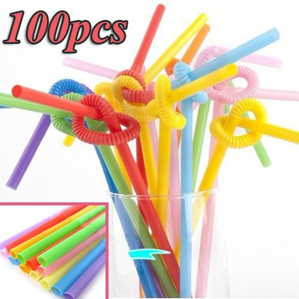 

wholesale- special offer fashion beige decor decoration 100pcs multicolor long bendy drinking straws home bar cocktail drink