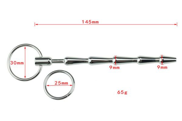 Сплошная нержавеющая сталь Уретральный пробковый дилатор, растягивающие полости пениса, исследующие бусины для взрослых секс-игрушки для целомудрия