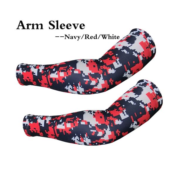 

navy/red/white camo sports arm sleeve, Black