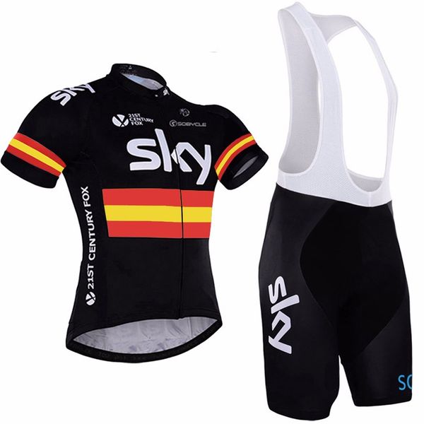 

2017 sky team pro cycling jersey + bib shorts cycling set. men's bicycle cycling clothing bike wear shirts ropa ciclismo mtb, d016, Black;red
