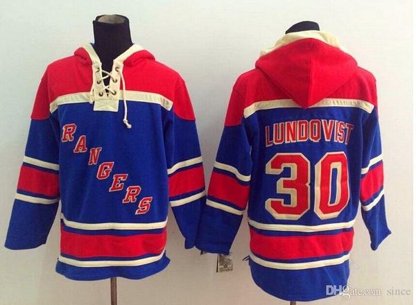

2016, old time hockey hoodies jersey new york rangers 30 henrik lundqvist sweatshirts jersey, Black;red