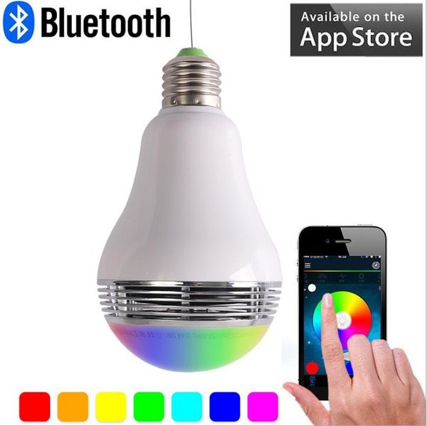 BLUETOOTHLÁMPARA INALÁMBRICA COLORIDA IOS LED 110V ALTAVOZ BOMBILLA LED 240V INTELIGENTE ~ ALTAVOZ BLUETOOTHCON ANDROID Compre AC E27 APLICACIÓN bymIY7gf6v