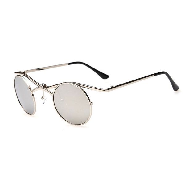 

fashion men for steampunk eyewear vampire women round frame metal popular wholesale sunglasses gothic party goggle factory mirro lkhg, White;black