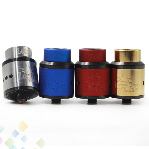 

Best 528 Goon Lost Art Edition RDA Atomizer 24MM GOON Lostart with Wide Bore Drip Tip Peek Insulators fit 510 Mods DHL Free
