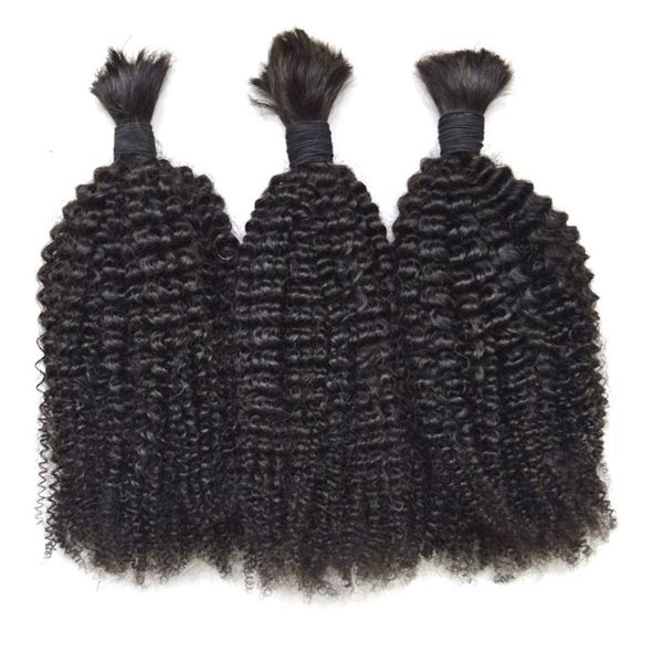 

Human hair bulk for braiding hair 3pc lot peruvian virgin afro kinky curly bulk hair g ea y
