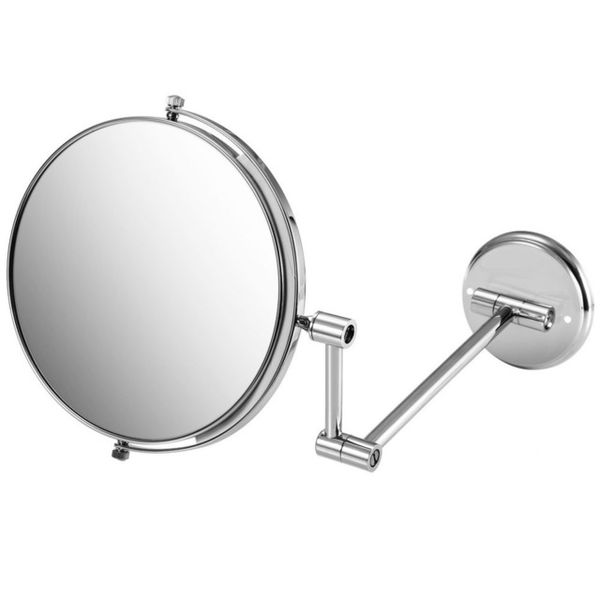 2018 8 Double Side Folding Wall Mounted Makeup Shave Vanity Mirror Round With Frame Arm Base Chrome Bathroom