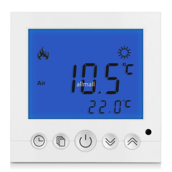 Freeshipping цифровой номер пол отопление термостат синий ЖК-дисплей программируемый Еженедельный регулятор температуры