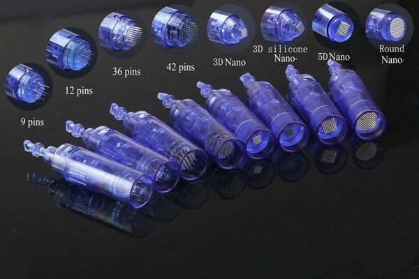 

25pcs/pack derma pen cartridges electric 9/12/36/42/ needles tattoo tips cartridge micro needle dr.pen replacement