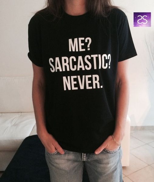 

wholesale-new women tshirt me sarcastic never letter print cotton funny casual hipster shirt for lady black tees tz203-957, White