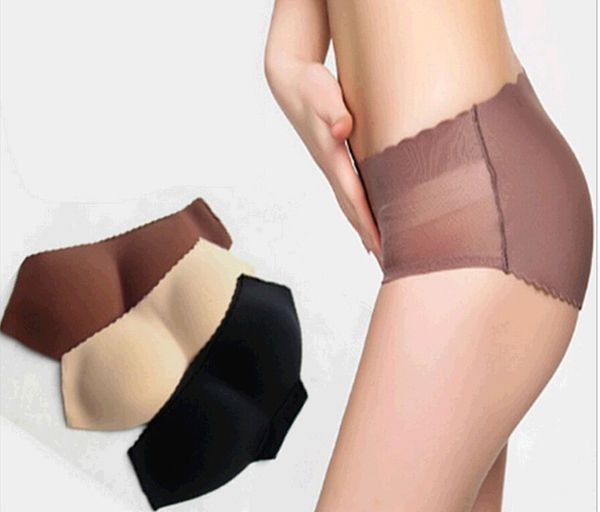 

new wholesale - lady curvaceous underpant woman padded buttock underwear fashion girl lift enhanced buttocks pads panties s  l xl, Black;pink