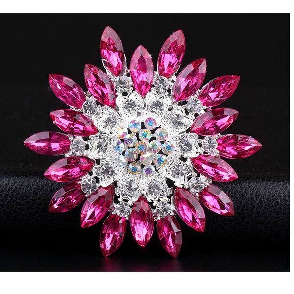 Wholesale-  Rhinestone Bauhinia Lapel Pins Brooches For Women and Men Wedding and party Casual Dress Bridal pins Hijab pins brooches