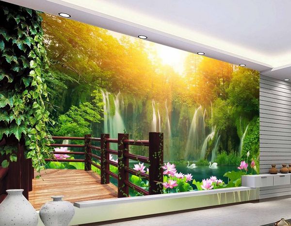 

hd landscape mural tv wall mural 3d wallpaper 3d wall papers for tv backdrop