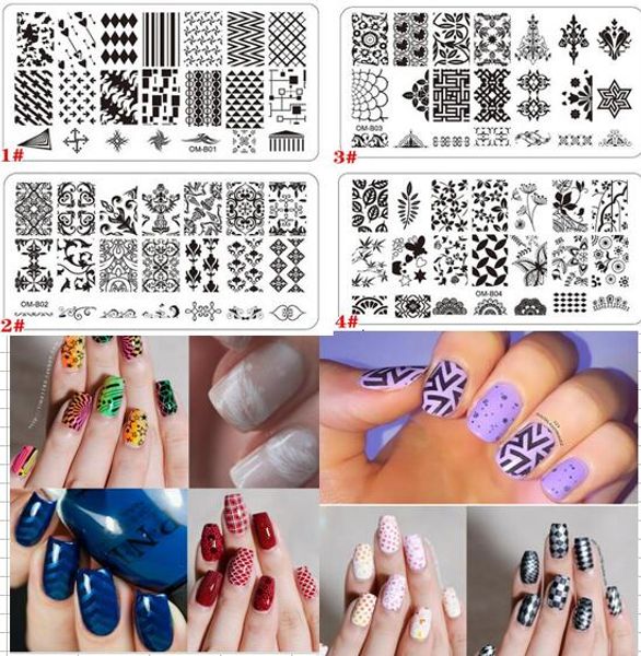 

20 styles omb series nail art stamp template manicure nail tools nail stamping plates, White